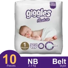 Giggles Belt System Baby Diaper (Newborn) (2-5Kg) (10 Pcs) - Rokomari